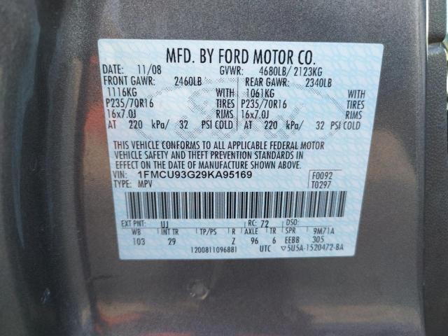 Photo 10 from auction – 2009 FORD ESCAPE XLT with VIN 1FMCU93G29KA95169