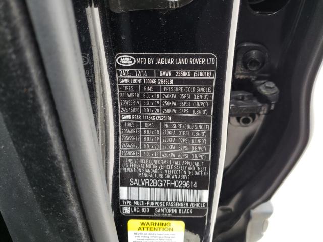 Foto 10 de la subasta – 2015 LAND ROVER RANGE ROVE con VIN SALVR2BG7FH029614