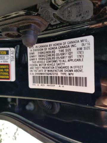 Photo 10 from auction – 2016 HONDA CRV with VIN 2HKRM4H70GH672755