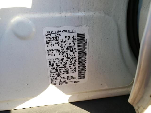 Photo 10 from auction – 2016 NISSAN ROGUE S with VIN JN8AT2MV6GW150817