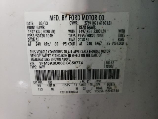Photo 10 from auction – 2013 FORD EXPLORER X with VIN 1FM5K8D88DGC58774