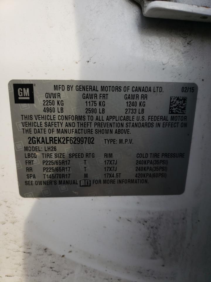 Photo 10 from auction – 2015 GMC TERRAIN SL with VIN 2GKALREK2F6299702
