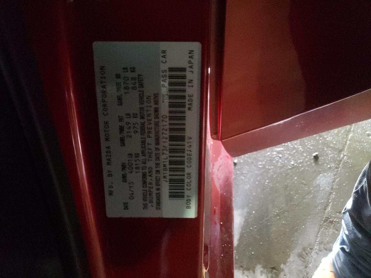 Photo 10 from auction – 2015 MAZDA 3 TOURING with VIN JM1BM1L73F1272170