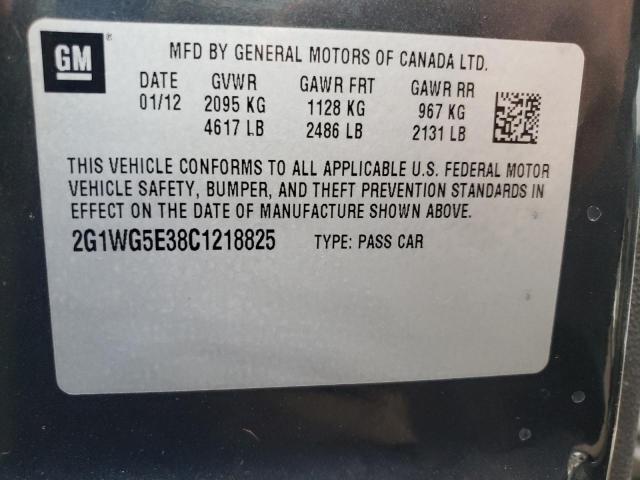 Photo 10 from auction – 2012 CHEVROLET IMPALA LT with VIN 2G1WG5E38C1218825
