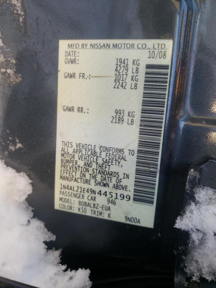 Photo 10 from auction – 2009 NISSAN ALTIMA 2.5 with VIN 1N4AL21E49N445199