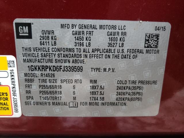 Photo 10 from auction – 2015 GMC ACADIA SLE with VIN 1GKKRPKD6FJ339599