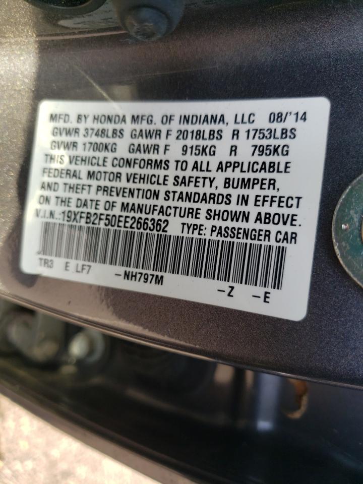 Photo 10 from auction – 2014 HONDA CIVIC LX with VIN 19XFB2F50EE266362