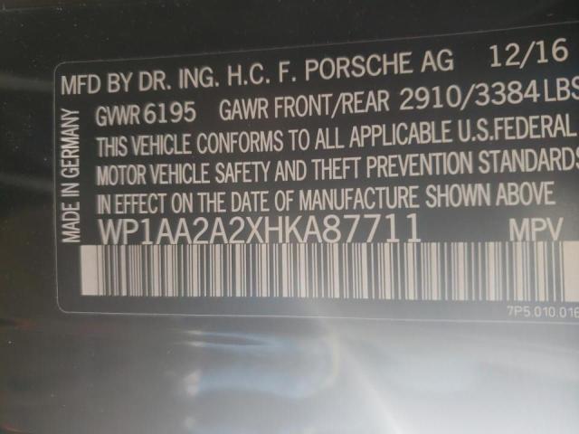 Photo 10 from auction – 2017 PORSCHE CAYENNE with VIN WP1AA2A2XHKA87711
