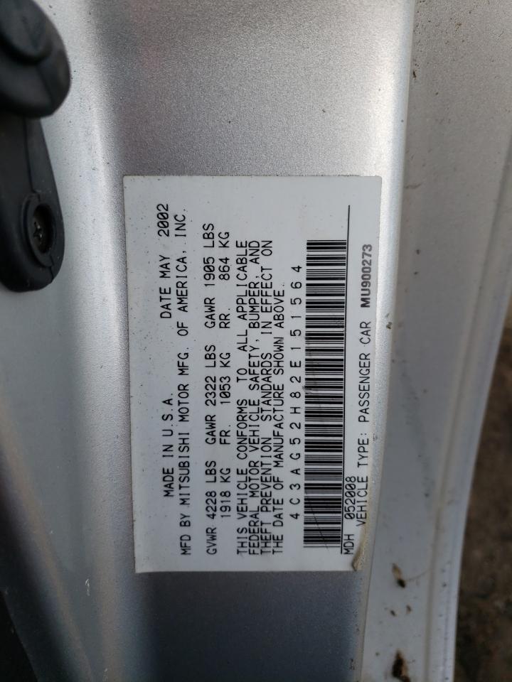 Photo 10 from auction – 2002 CHRYSLER SEBRING LX with VIN 4C3AG52H82E151564
