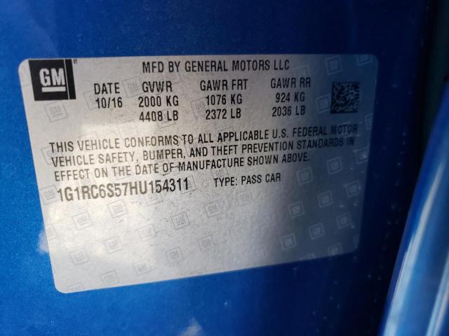 Photo 10 from auction – 2017 CHEVROLET VOLT LT with VIN 1G1RC6S57HU154311