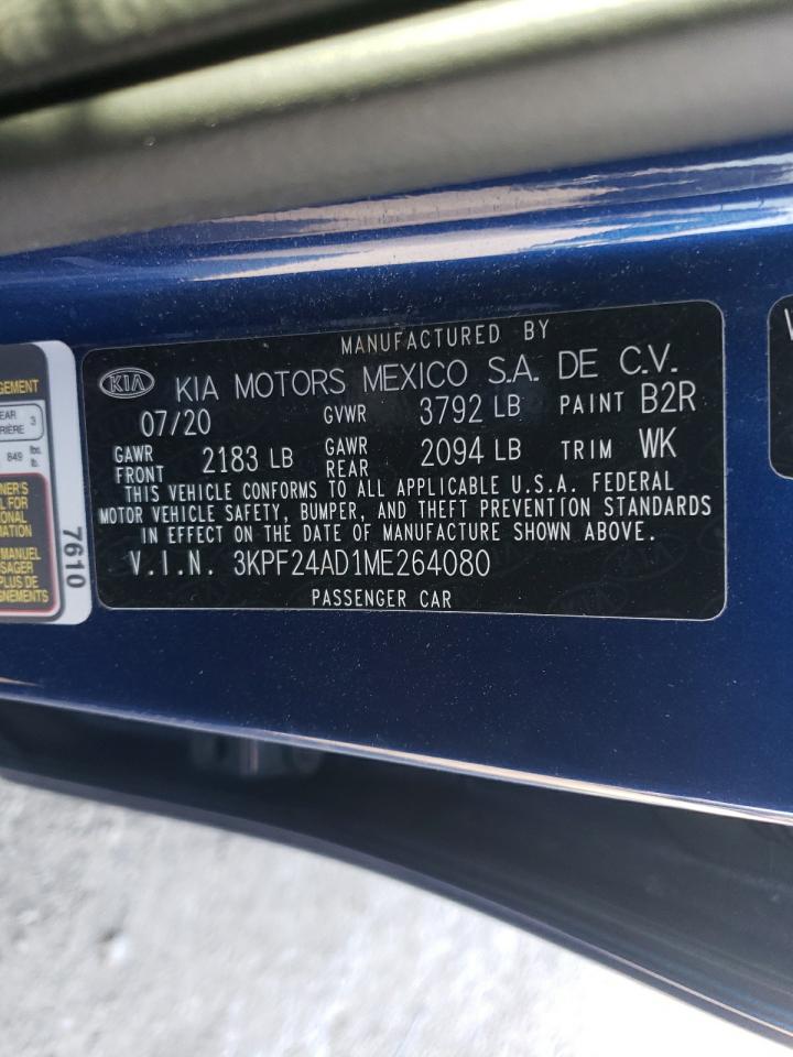 Photo 10 from auction – 2021 KIA FORTE FE with VIN 3KPF24AD1ME264080