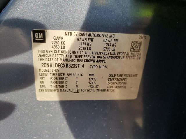 Photo 10 from auction – 2011 CHEVROLET EQUINOX LT with VIN 2CNALDECXB6239714