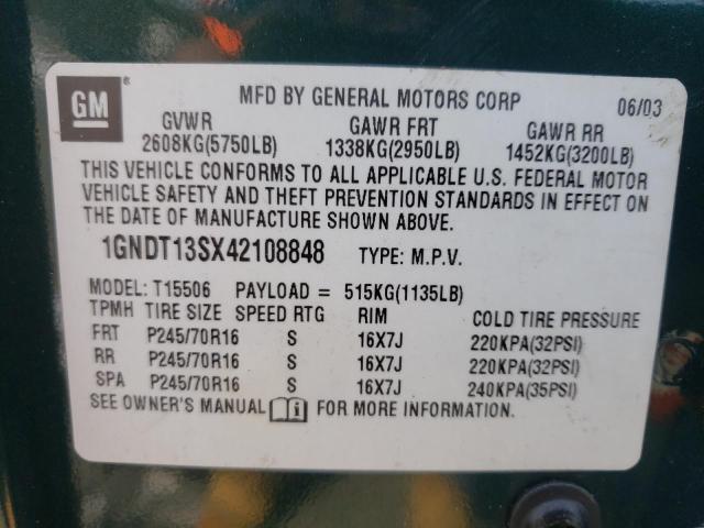 Photo 10 from auction – 2004 CHEVROLET TRAILBLAZE with VIN 1GNDT13SX42108848