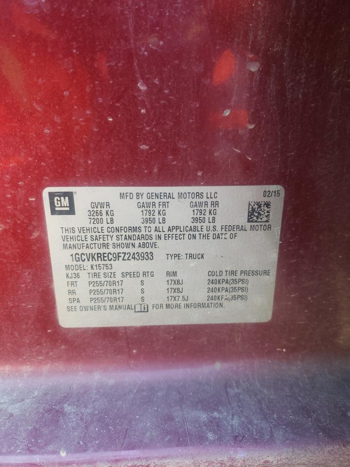 Photo 10 from auction – 2015 CHEVROLET SILVERADO with VIN 1GCVKREC9FZ243933