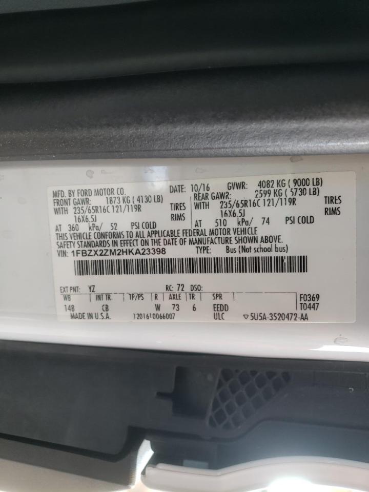 Photo 10 from auction – 2017 FORD TRANSIT T- with VIN 1FBZX2ZM2HKA23398