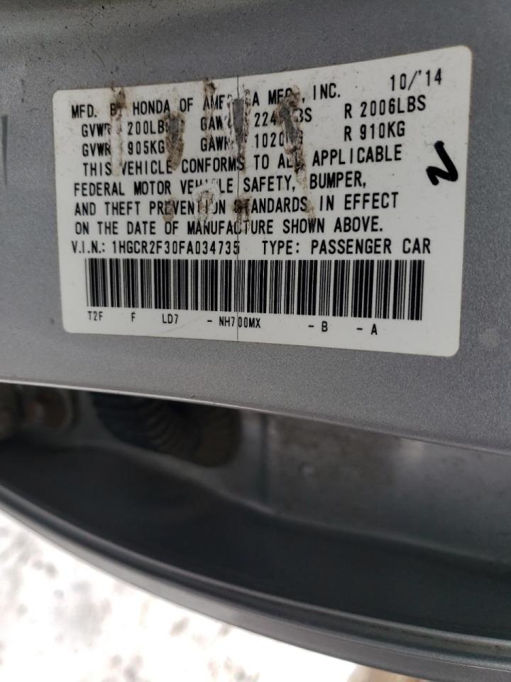 Photo 10 from auction – 2015 HONDA ACCORD LX with VIN 1HGCR2F30FA034735