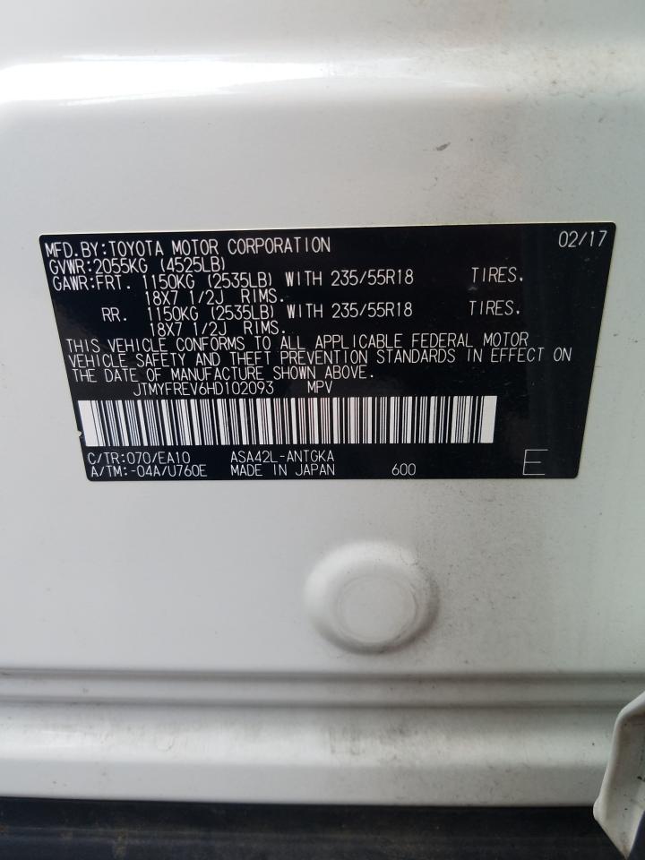 Photo 10 from auction – 2017 TOYOTA RAV4 LIMIT with VIN JTMYFREV6HD102093