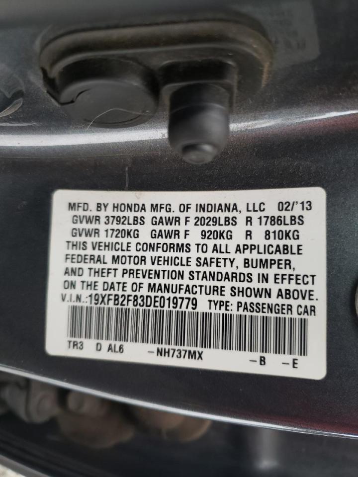 Photo 10 from auction – 2013 HONDA CIVIC EX with VIN 19XFB2F83DE019779