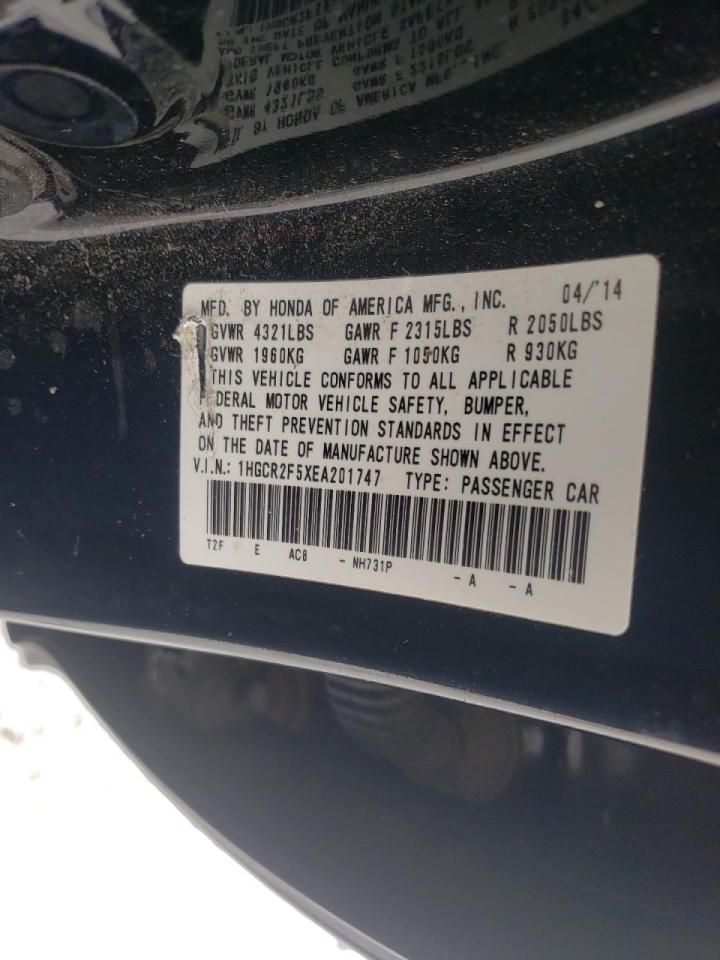 Photo 10 from auction – 2014 HONDA ACCORD SPO with VIN 1HGCR2F5XEA201747