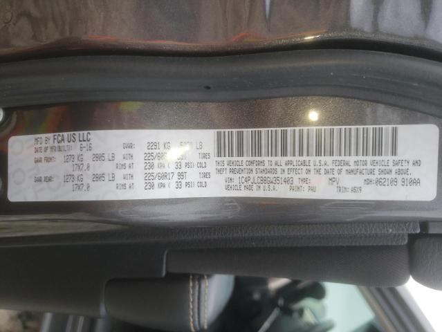 Photo 10 from auction – 2016 JEEP CHEROKEE L with VIN 1C4PJLCB8GW351403