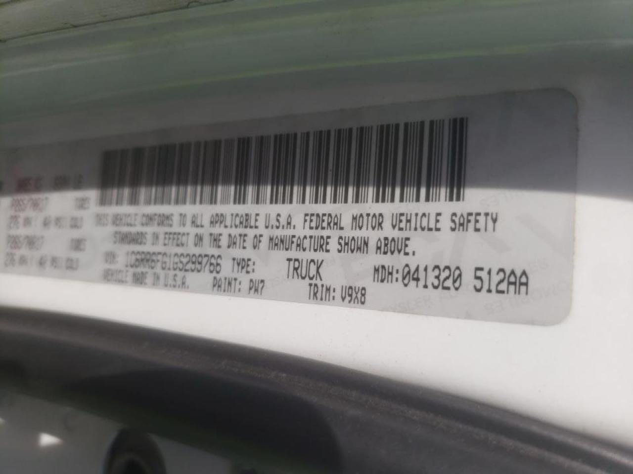 Foto 10 de la subasta – 2016 RAM 1500 ST con VIN 1C6RR6FG1GS299766