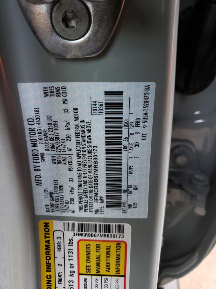 Photo 10 from auction – 2021 FORD BRONCO SPO with VIN 3FMCR9B67MRB30173