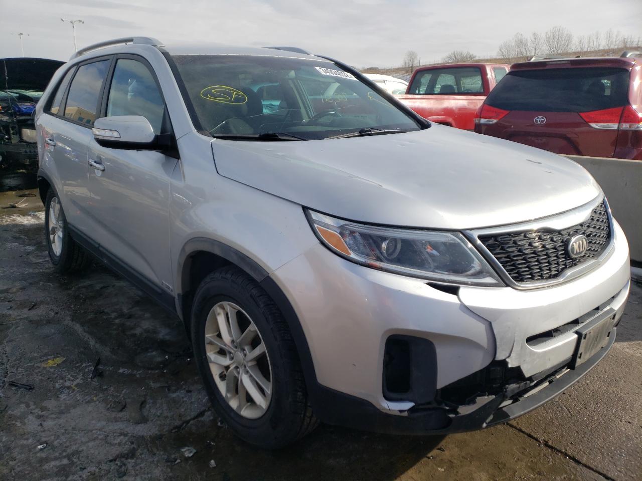 KIA SORENTO LX 2014 with VIN 5XYKTCA65EG443685 - Photo from auction