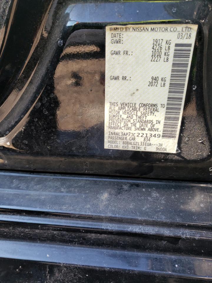 Photo 10 from auction – 2018 NISSAN ALTIMA 2.5 with VIN 1N4AL3AP7JC221349