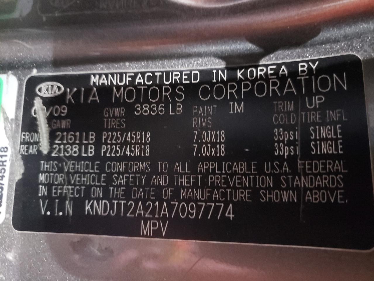 Photo 10 from auction – 2010 KIA SOUL + with VIN KNDJT2A21A7097774