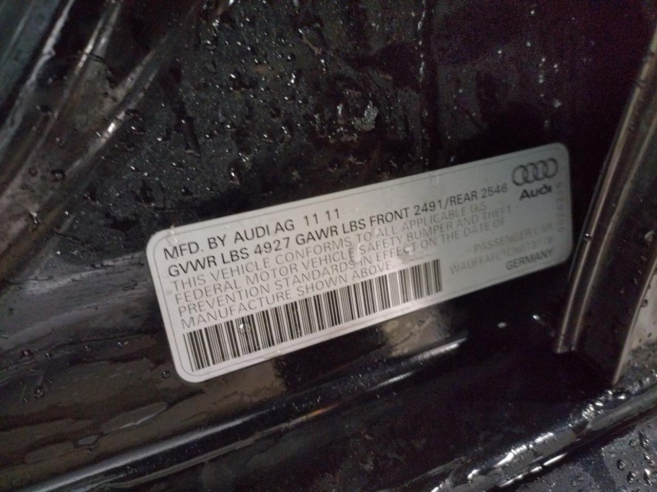 Photo 10 from auction – 2012 AUDI A4 PREMIUM with VIN WAUFFAFL1CN013778