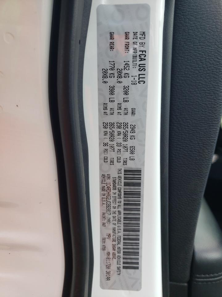 Photo 10 from auction – 2018 DODGE DURANGO SX with VIN 1C4RDHAG2JC282017