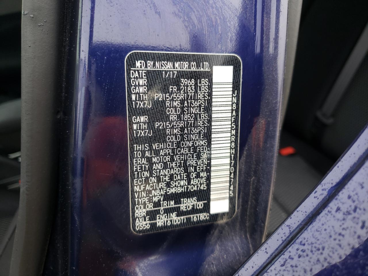 Photo 10 from auction – 2017 NISSAN JUKE S with VIN JN8AF5MR8HT704745