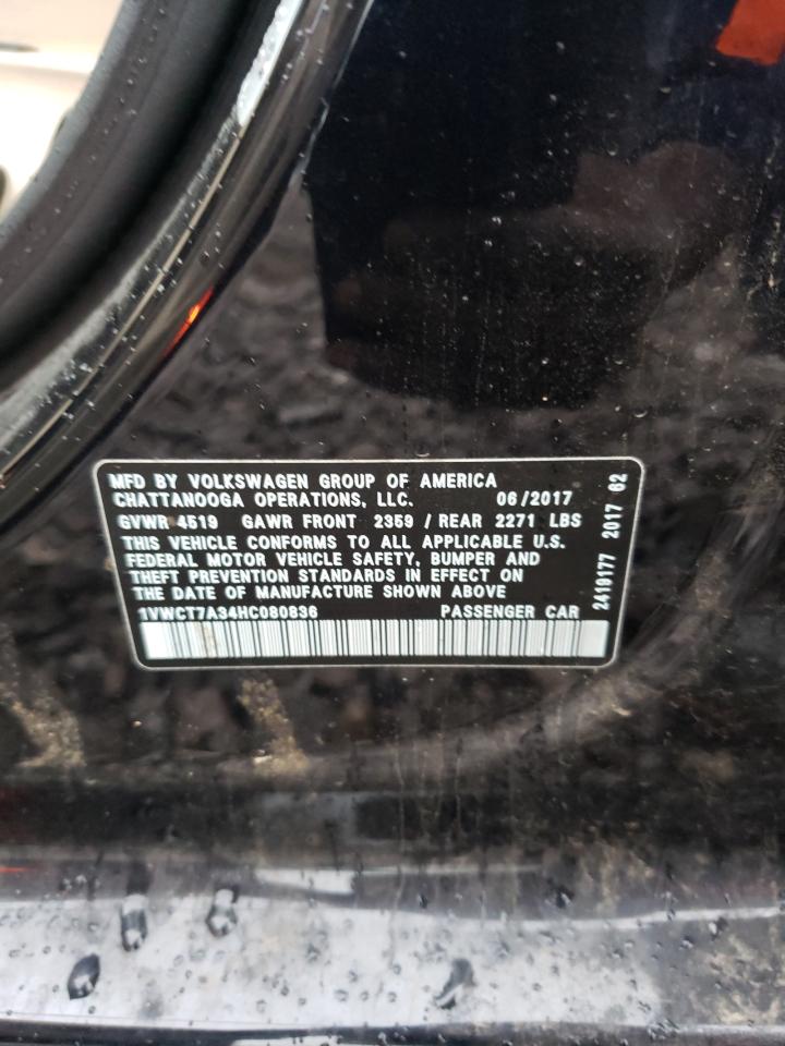 Photo 10 from auction – 2017 VOLKSWAGEN PASSAT SEL with VIN 1VWCT7A34HC080836