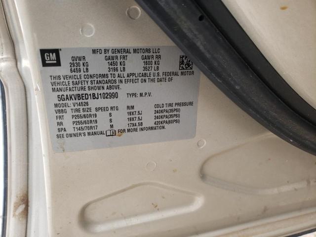 Photo 10 from auction – 2011 BUICK ENCLAVE CX with VIN 5GAKVBED1BJ102990