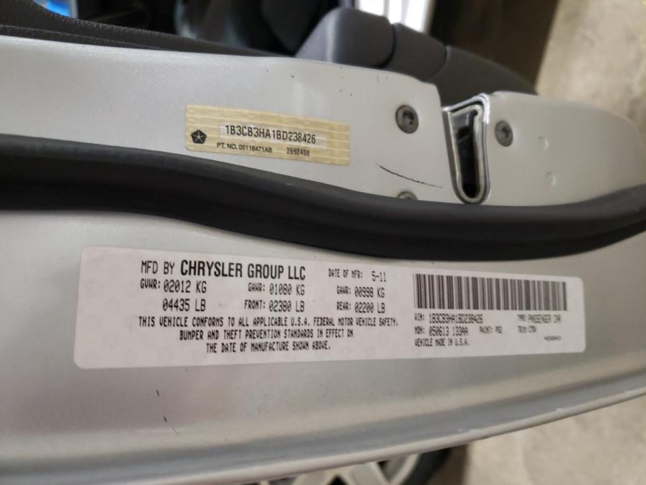 Photo 10 from auction – 2011 DODGE CALIBER MA with VIN 1B3CB3HA1BD238426