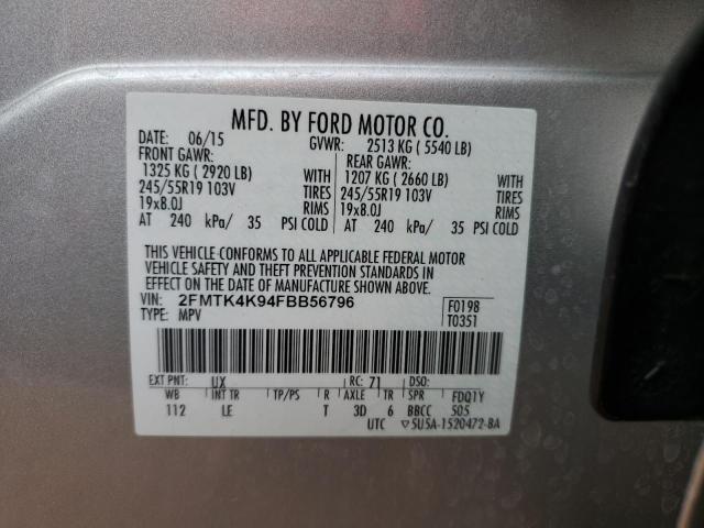 Photo 10 from auction – 2015 FORD EDGE TITAN with VIN 2FMTK4K94FBB56796