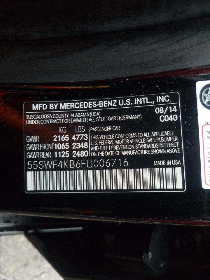 Photo 10 from auction – 2015 MERCURY C300 with VIN 55SWF4KB6FU006716