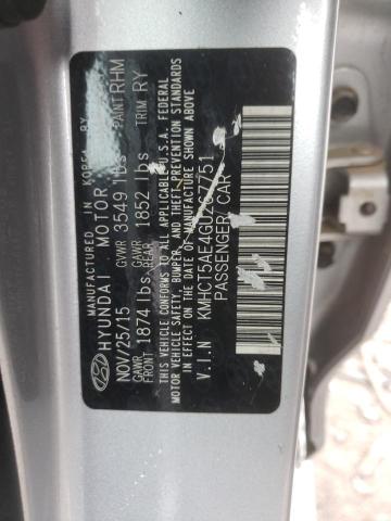 Photo 10 from auction – 2016 HYUNDAI ACCENT SE with VIN KMHCT5AE4GU267751