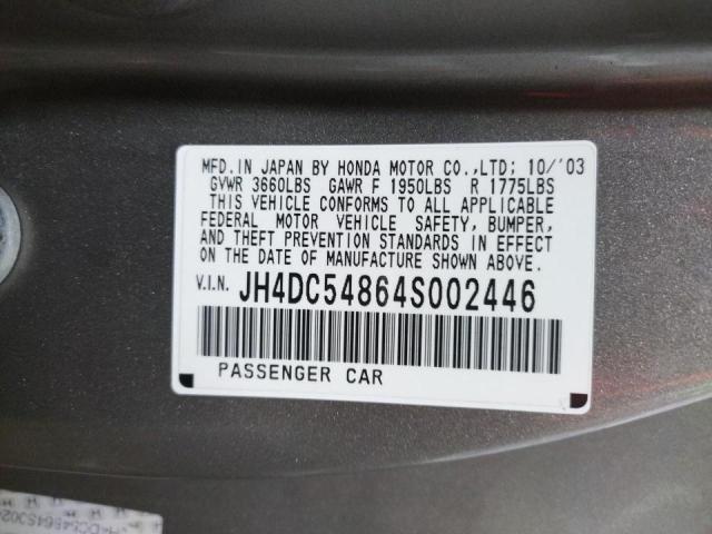 Photo 10 from auction – 2004 ACURA RSX with VIN JH4DC54864S002446