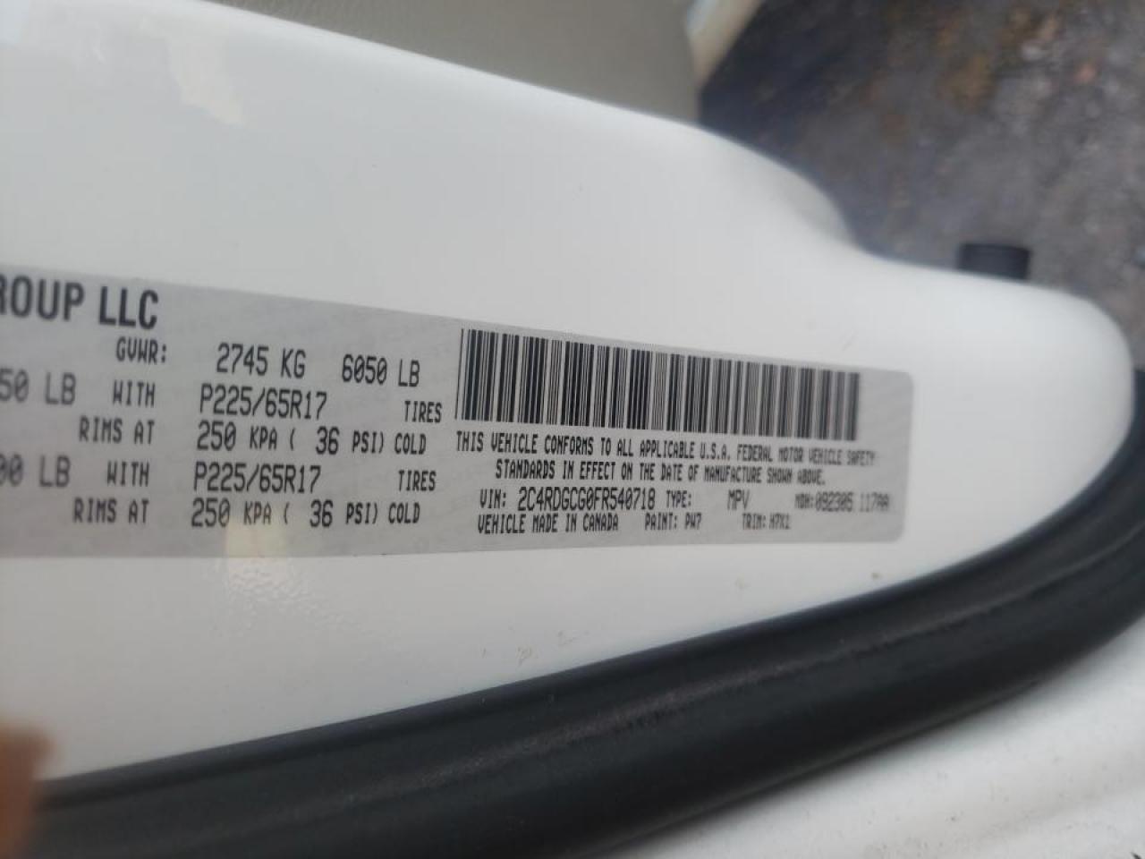 Photo 10 from auction – 2015 DODGE GRAND CARA with VIN 2C4RDGCG0FR540718