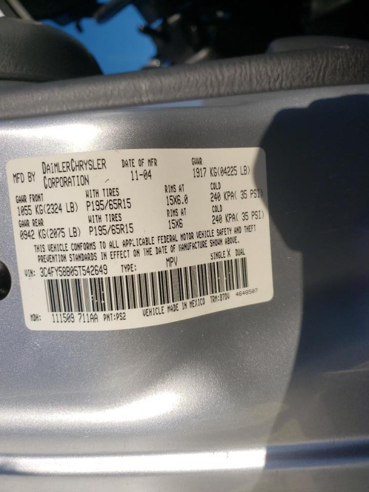 Photo 10 from auction – 2005 CHRYSLER PT CRUISER with VIN 3C4FY58B05T542649