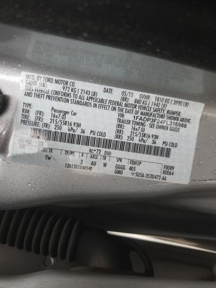 Photo 10 from auction – 2015 FORD FOCUS SE with VIN 1FADP3F24FL316988