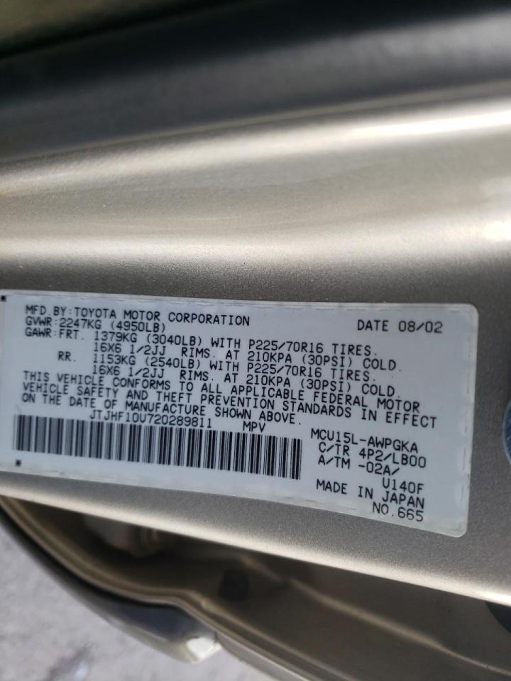Photo 10 from auction – 2002 LEXUS RX 300 with VIN JTJHF10U720289811