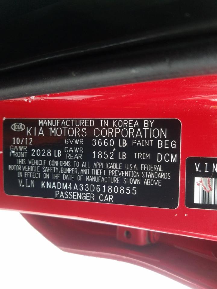 Photo 10 from auction – 2013 KIA RIO LX with VIN KNADM4A33D6180855