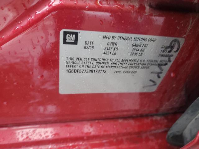 Photo 10 from auction – 2008 CADILLAC CTS with VIN 1G6DF577380174112
