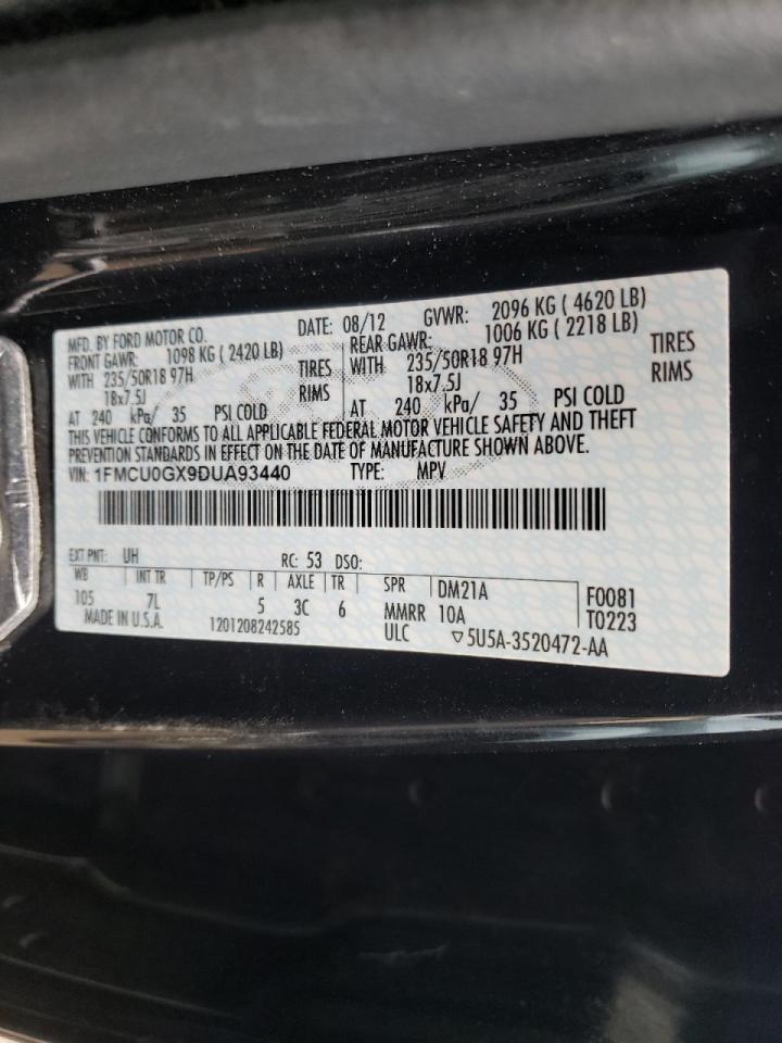 Photo 10 from auction – 2013 FORD ESCAPE SE with VIN 1FMCU0GX9DUA93440