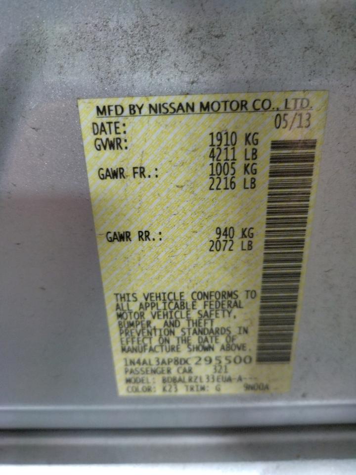 Photo 10 from auction – 2013 NISSAN ALTIMA 2.5 with VIN 1N4AL3AP8DC295500