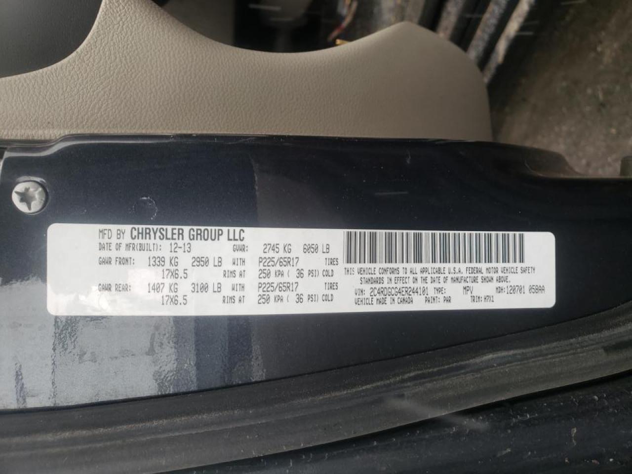 Photo 10 from auction – 2014 DODGE GRAND CARA with VIN 2C4RDGCG4ER244101