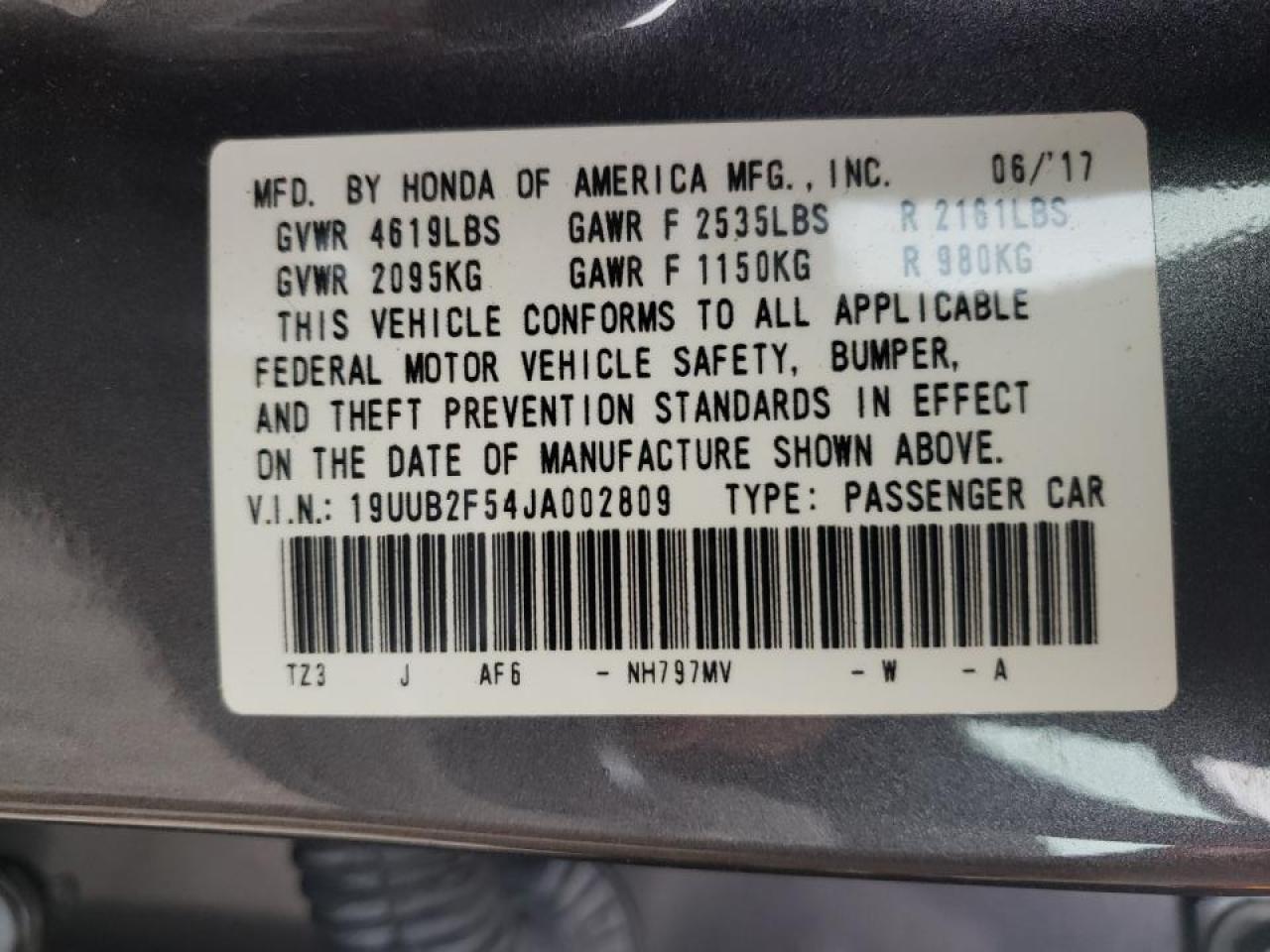 Photo 10 from auction – 2018 ACURA TLX TECH with VIN 19UUB2F54JA002809