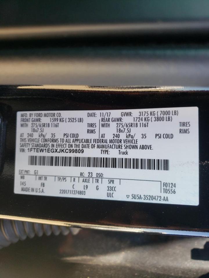 Photo 10 from auction – 2018 FORD F150 SUPER with VIN 1FTEW1EGXJKC99809